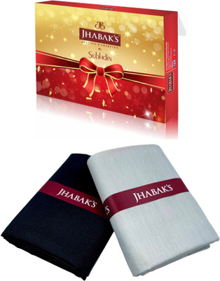 JHABAK'S Cotton Blend Solid, Self Design Shirt & Trouser Fabric