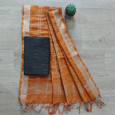 Aamir Fashion Textile Cotton Silk Checkered, Striped Salwar Suit Material