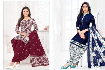 SEWDHAGA Crepe Printed Salwar Suit Material