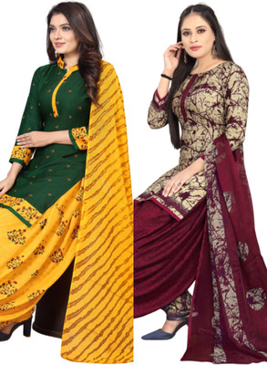 Threads Cotton Blend Printed Salwar Suit Material