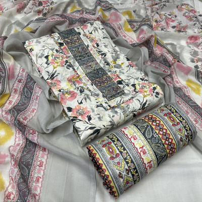 krishna boutique Pure Cotton Printed Salwar Suit Material