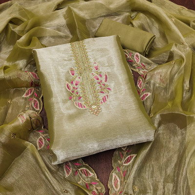 HouseOfCommon Silk Blend Embroidered Salwar Suit Material