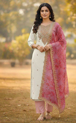 Chingaari Organza Embroidered Kurta Fabric