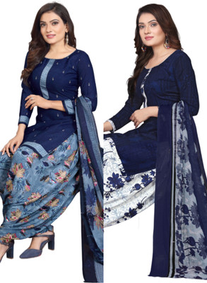Threads Cotton Blend Printed Salwar Suit Material