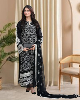 Dealbazaars Corporation Georgette Embroidered, Embellished, Self Design Salwar Suit Material