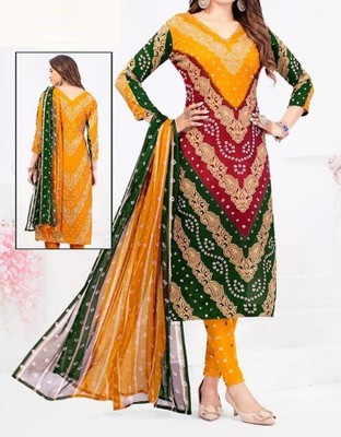 djn creation Crepe Printed Salwar Suit Material