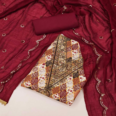 Peachmode Cotton Blend Printed Salwar Suit Material