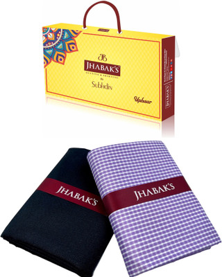 JHABAK'S Polyester Solid, Checkered Shirt & Trouser Fabric