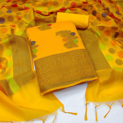 Blissta Silk Blend Floral Print Salwar Suit Material