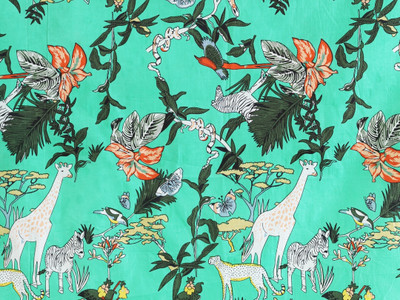 Ravaiyaa - Attitude Is Everything Pure Cotton Animal Print Multi-purpose Fabric