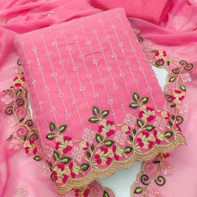 rang rani textiles Chanderi Embroidered Salwar Suit Material