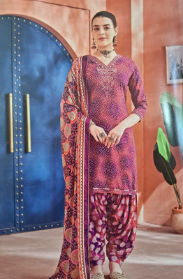 Patiyala e gold Viscose Rayon Floral Print Salwar Suit Material