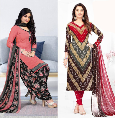 SIMPLYETHNIC Crepe Self Design Salwar Suit Material