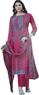 STApparel Pure Cotton Embellished, Printed Salwar Suit Material