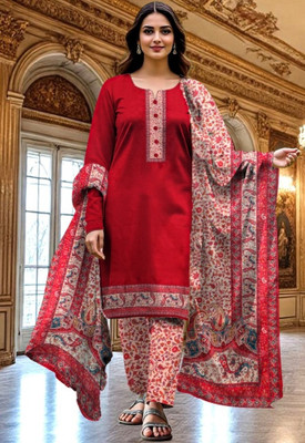 ABODH COLOURS Wool Self Design Salwar Suit Material