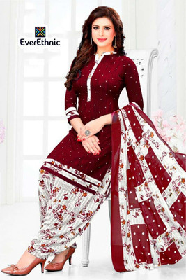 EverEthnic Crepe Printed Salwar Suit Material