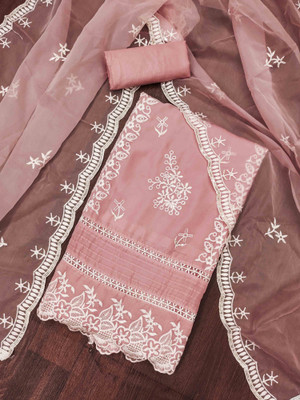 Blissta Organza Embroidered Salwar Suit Material