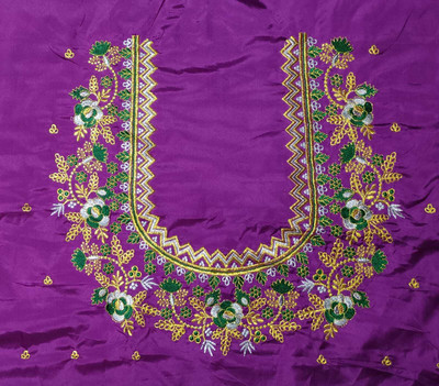 AYONIJA Cotton Silk Embroidered Blouse Material