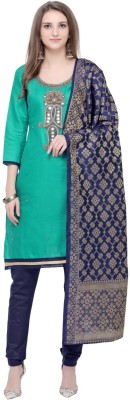 DESAI SALES Cotton Blend Embroidered Kurta & Churidar Material