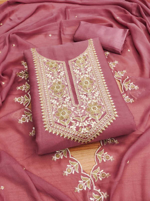 NEWHLSILKMILLS Pure Cotton Embroidered Salwar Suit Material
