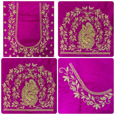 VLIPCARTZ Cotton Silk Embroidered Blouse Material
