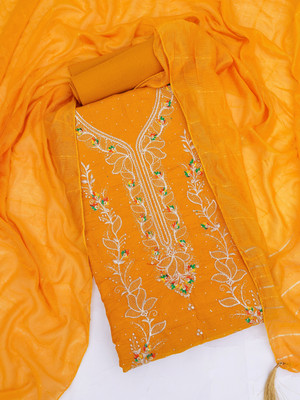 krupa fashion Cotton Silk Embroidered Salwar Suit Material