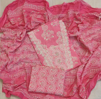 FAB JUNCTION Pure Cotton Printed Kurta & Churidar Material