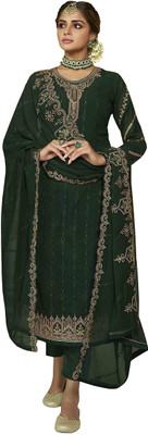 DRAVINAM Trends Georgette Embroidered Salwar Suit Material
