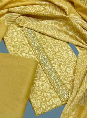 Meghdoot Textiles Pure Cotton Embroidered Salwar Suit Material