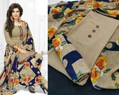 HOC Crepe Floral Print Kurta & Patiyala Material