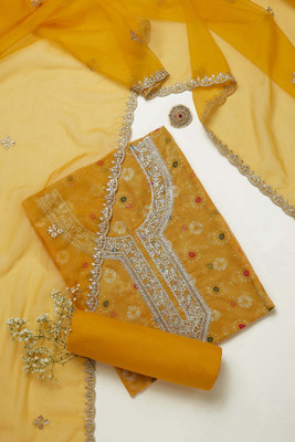 soch Organza Printed Salwar Suit Material