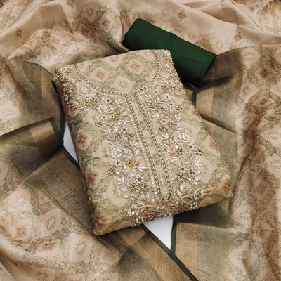 ShopGlobal Chiffon Embroidered Salwar Suit Material