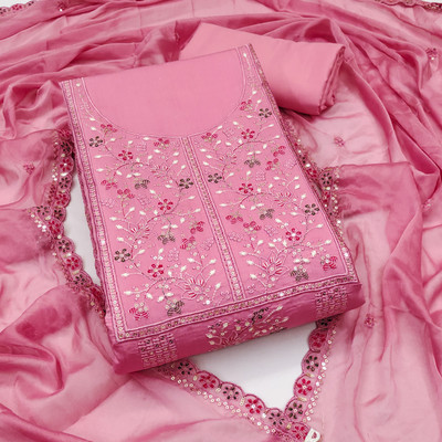 ShopGlobal Chiffon Printed Salwar Suit Material
