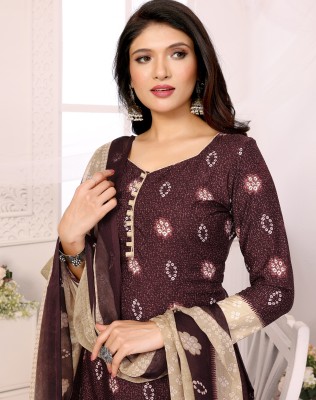 SIMPLYETHNIC Crepe Printed Salwar Suit Material