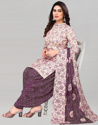 Samah Polycotton Polka Print, Checkered, Floral Print, Embellished, Printed, Paisley, Geometric Print Salwar Suit Material