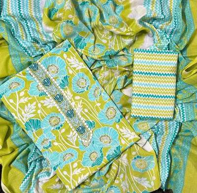 Shree paras creation Cotton Blend Printed Salwar Suit Material