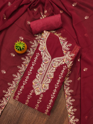 manvaa Georgette Embellished Salwar Suit Material