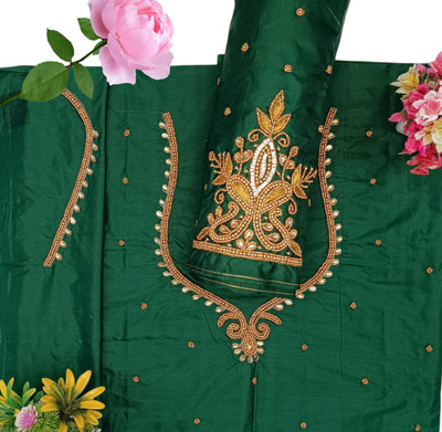 SM FASHION Silk Blend Embroidered Blouse Material