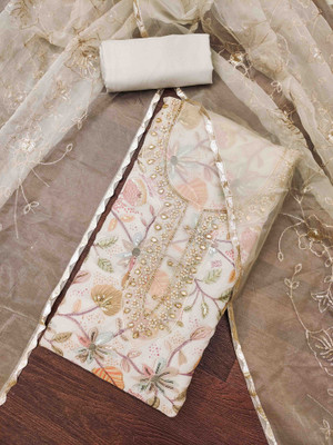 Kimisha Organza Floral Print Salwar Suit Material
