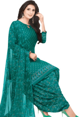 DUTT Crepe Printed Kurta & Patiyala Material