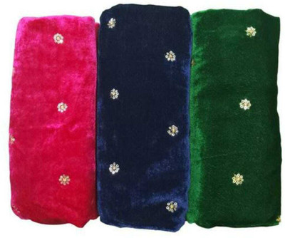 Fashion World Zone Velvet Embroidered Blouse Material