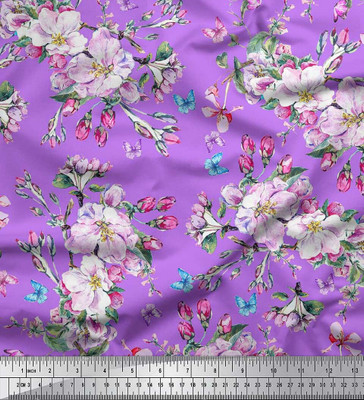 Soimoi Pure Cotton Floral Print Multi-purpose Fabric