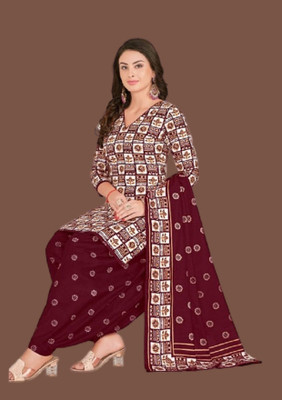 ANAYA Crepe Printed Kurta & Patiyala Material