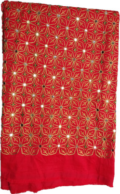 Dudheeba Textiles Silk Blend Embroidered Blouse Material
