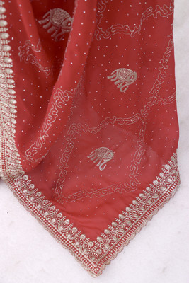 Mikhu Shop Georgette Embroidered Blouse Material