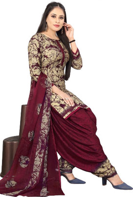 Fablily Crepe Printed Salwar Suit Material