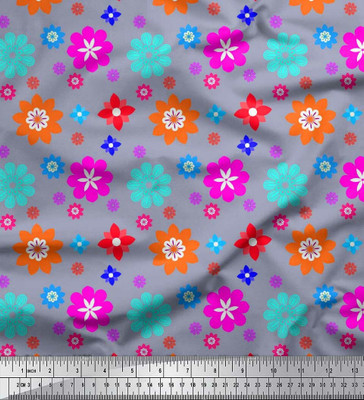 Soimoi Pure Cotton Floral Print Multi-purpose Fabric
