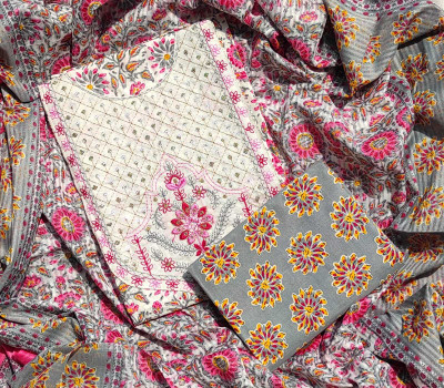 ABODH COLOURS Pure Cotton Printed Salwar Suit Material