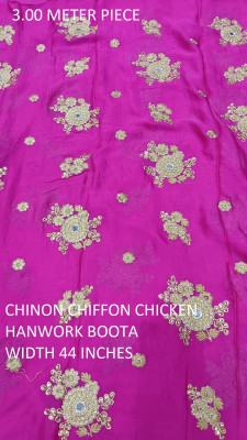 SATKAAR FASHIONS Chiffon Embroidered Multipurpose Running Fabric
