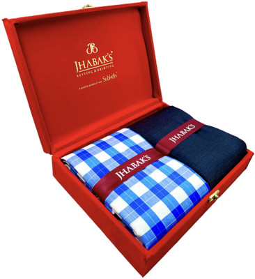JHABAK'S Cotton Blend Checkered Shirt & Trouser Fabric